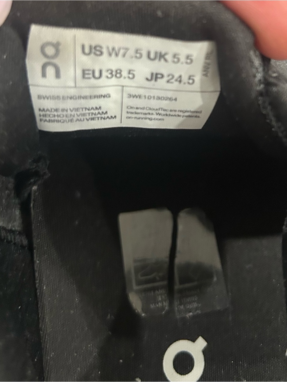 On Running Men's Black and White Cloud Sneakers - Picture 4 of 7